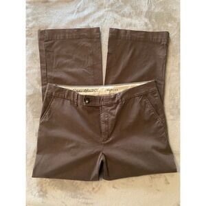 Eddie Bauer Chinos Women 14 Tall Earthy Brown Mercer Straight Leg Stretch Cotton